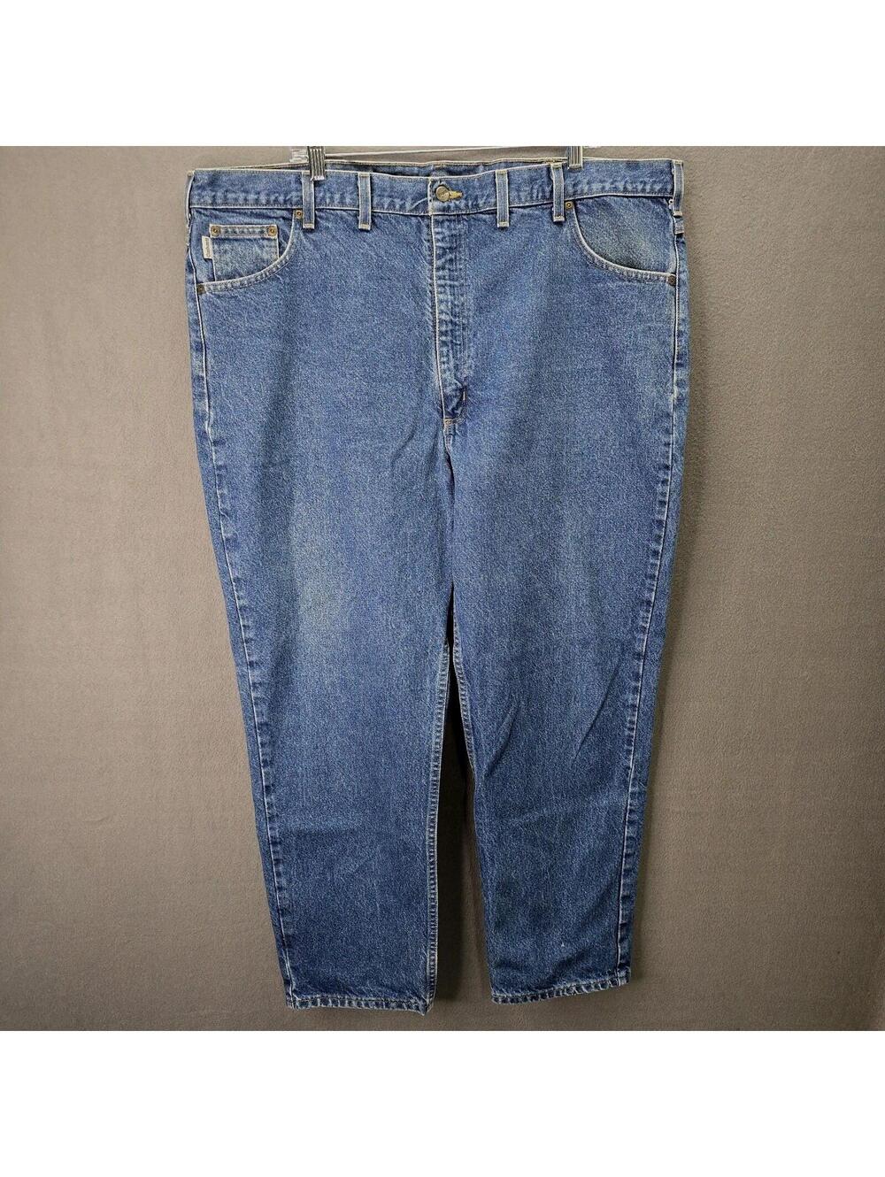 Carhartt B18DST Jeans 46x30 Blue Denim Y2K Traditional Fit Tapered Leg Baggy